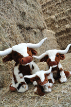 Load image into Gallery viewer, Jomanda Soft Toys & Accessories - Texas Longhorn Highland Cream Large Brown Cow Soft Toy -30cm