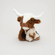 Load image into Gallery viewer, Jomanda Soft Toys & Accessories - Texas Longhorn Highland Cream Brown Mini Soft Toy Cow 11cm