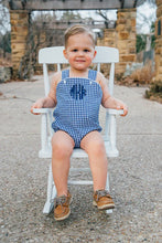 Load image into Gallery viewer, Unisex Sunsuit-Navy Gingham, Love that Cotton