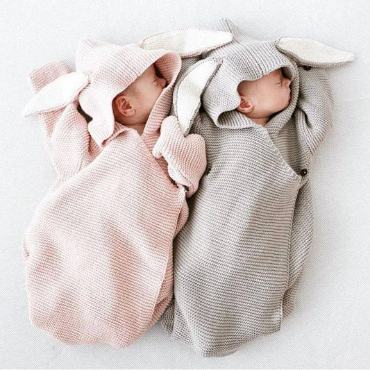 Annie & Charles® knitted sleeping bag: White/grey
