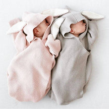 Load image into Gallery viewer, Annie & Charles - Annie & Charles® knitted sleeping bag: White/grey