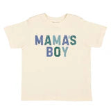 Natural short sleeve t-shirt with subtle Mama's Boy design by Sweet Wink