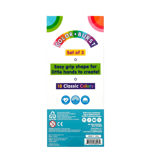 Color Burst: Grip Crayons, Set of 3-OOLY