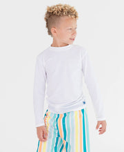 Load image into Gallery viewer, RuggedButts - Boys White Long Sleeve Rash Guard: White