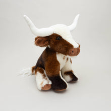 Load image into Gallery viewer, Jomanda Soft Toys & Accessories - Texas Longhorn Highland Cream Large Brown Cow Soft Toy -30cm