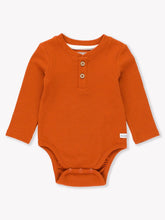 Load image into Gallery viewer, Waffle Knit Henley Bodysuit-Rust, Rugged Butts