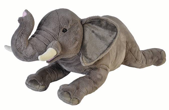 Wild Republic Cuddlekins Jumbo African Elephant, 30-inch lifelike stuffed animal with authentic detail