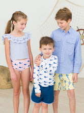 Load image into Gallery viewer, RuggedButts - Boys Whale Friends Long Sleeve Rash Guard
