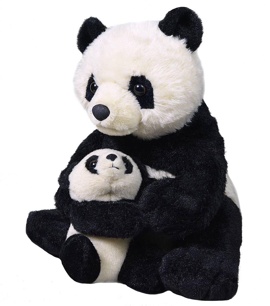 Mom Baby Panda 12-inch stuffed animal with lifelike design by Wild Republic