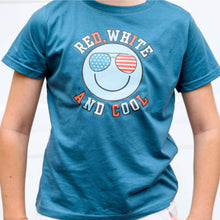 Load image into Gallery viewer, Sweet Wink - Red, White, and Cool Patriotic Smiley Short Sleeve T-Shirt