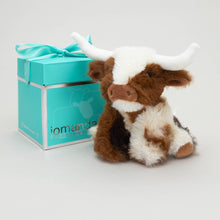 Load image into Gallery viewer, Jomanda Soft Toys & Accessories - Texas Longhorn Highland Cream Brown Mini Soft Toy Cow 11cm