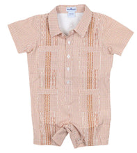 Load image into Gallery viewer, Guayabera-Gameday Wave Check SS Romper-Blue Quail