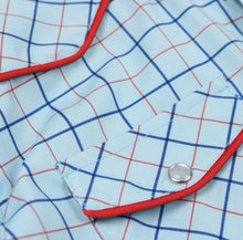 Load image into Gallery viewer, Tattersall Pearl Snap LS Shirt-Blue Quail