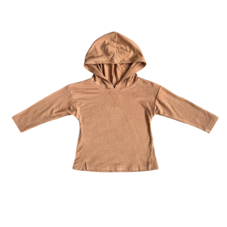 Toffee Jersey Hoodie by Baby Sprouts, oversized bamboo jersey with kangaroo pocket