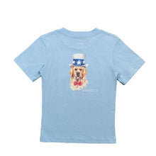 Load image into Gallery viewer, Saltwater Boys Company - Patriotic Pup Graphic Tee Light Blue
