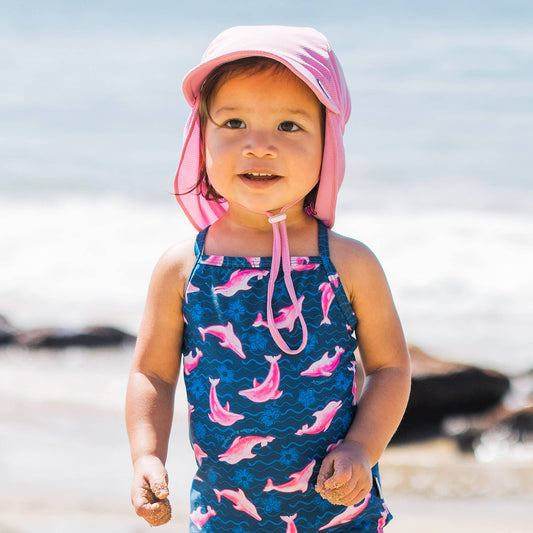 UPF 50+ Breathable Eco Flap Hat-Navy
