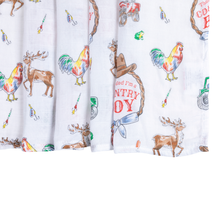 Load image into Gallery viewer, Little Hometown - Country Boy Muslin Swaddle Receiving Blanket
