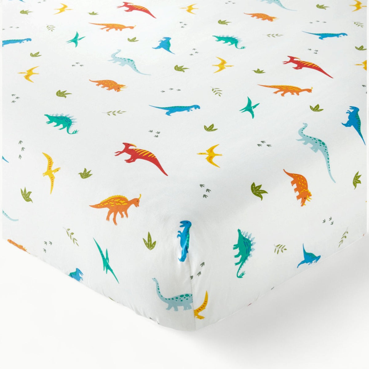 Wildkin Jurassic Dinosaurs fitted crib sheet in blue cotton