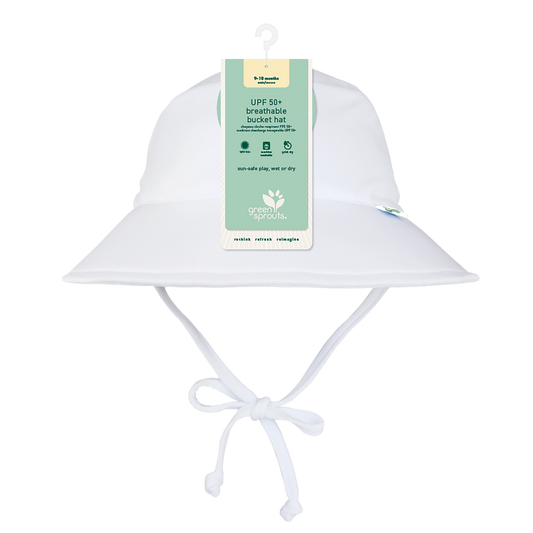 Breathable Bucket Sun Protection Hat-White