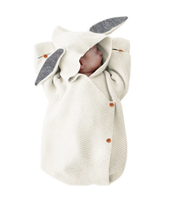 Load image into Gallery viewer, Annie & Charles - Annie & Charles® knitted sleeping bag: White/grey