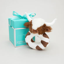 Load image into Gallery viewer, Jomanda Soft Toys & Accessories - Texas Longhorn Highland Brown Cow Baby Plush Rattle 10cm