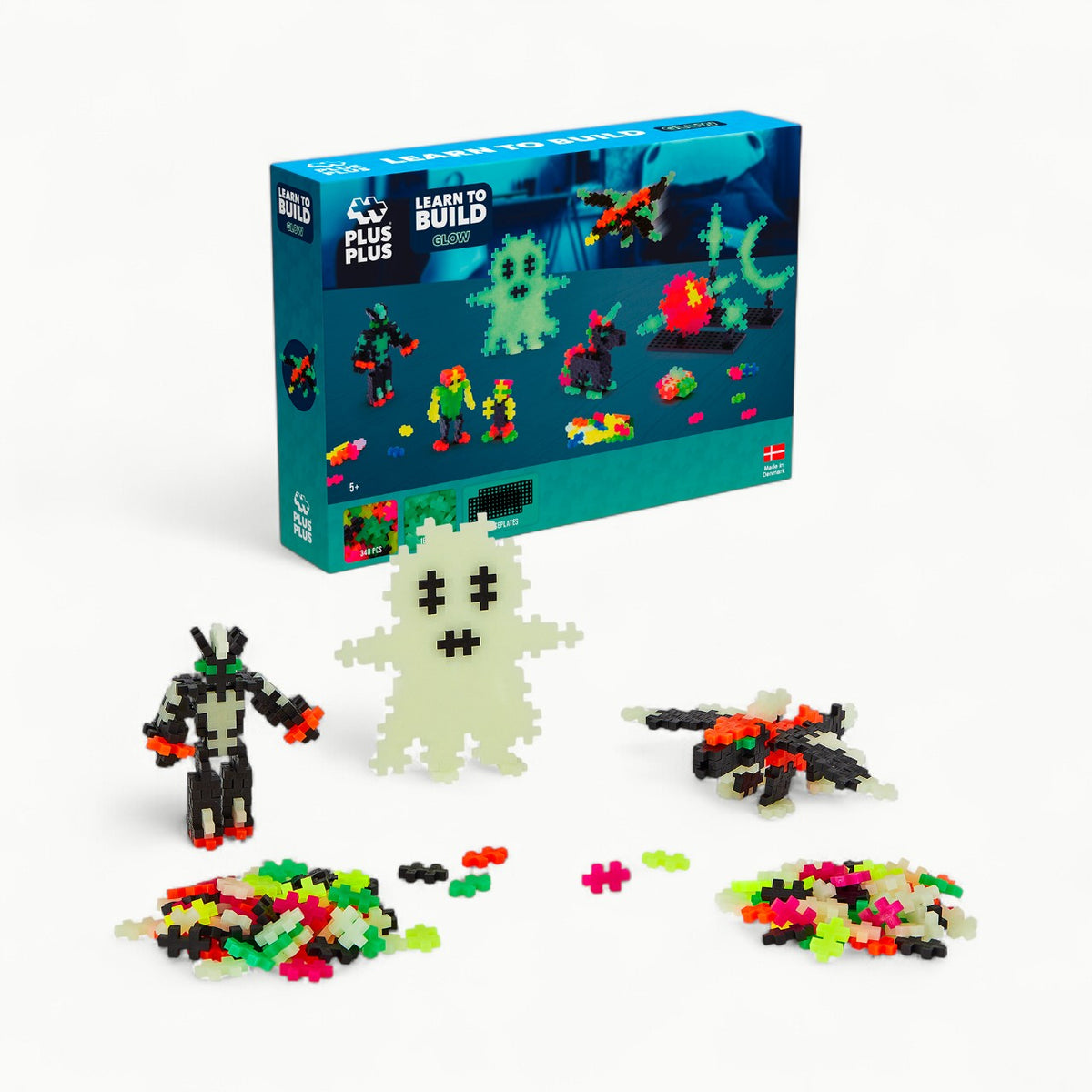 Plus-Plus Learn to Build Glow 400-piece set with glow-in-the-dark modular building blocks
