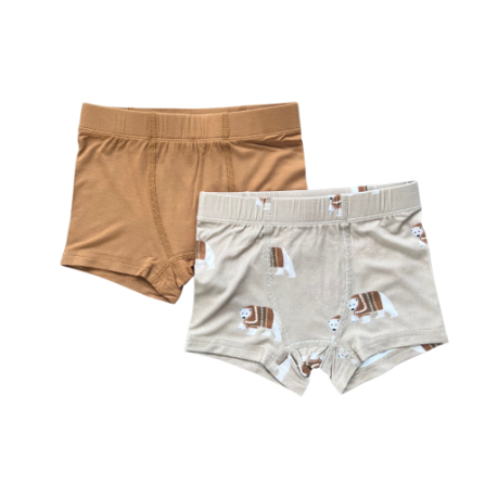 Toffee Polar Bear Boxer Set from Baby Sprouts—refined boxer briefs with understated design