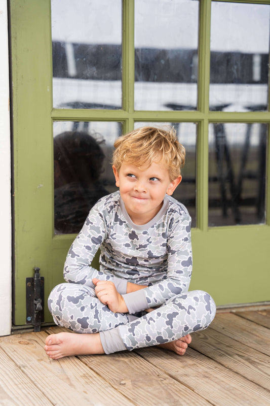 Saltwater Boys- Jekyll Pima 2 Piece Pajamas Camo Fish