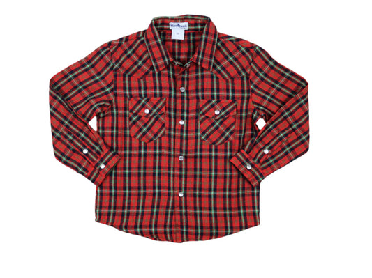 Plaid Pearl Snap Flannel Shirt