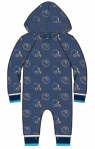 Football Hooded Romper-Navy