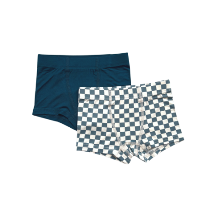 Baby Sprouts Boxer Set in Checkered Storm pattern, refined essentials for elevated everyday wear