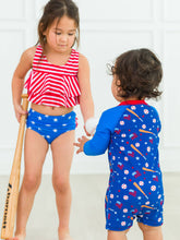 Load image into Gallery viewer, RuggedButts - Baby Boys Play Ball Long Sleeve One Piece Rash Guard Swimsuit
