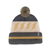 Electric Bolt Beanie by Tiny Whales in bright colors with cool pattern