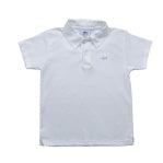 LV White Pima Polo by Saltwater Boys, pristine white cotton shirt