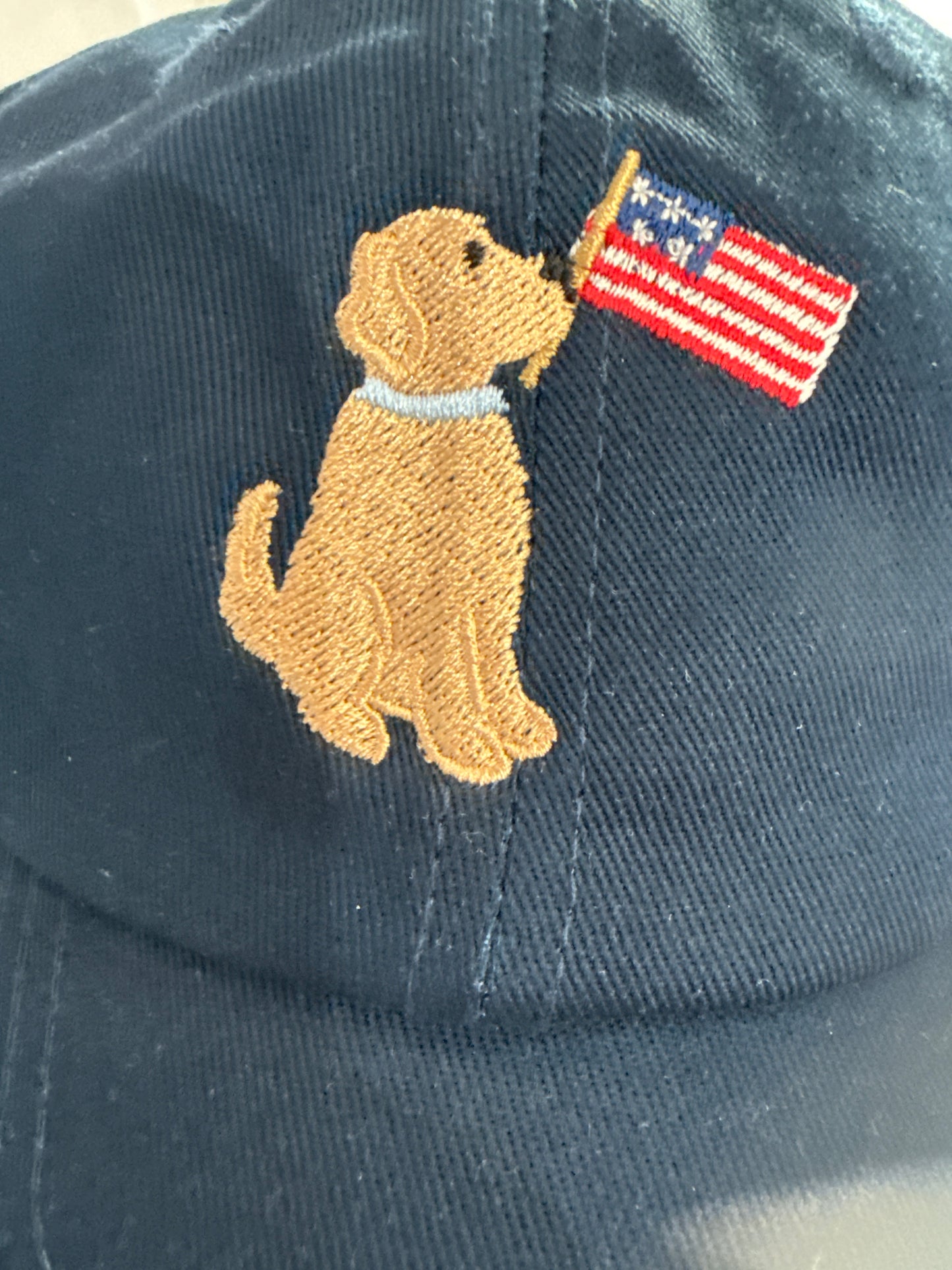 Patriotic Dog-Navy Blue-Baseball Hat, Youth (2-7)