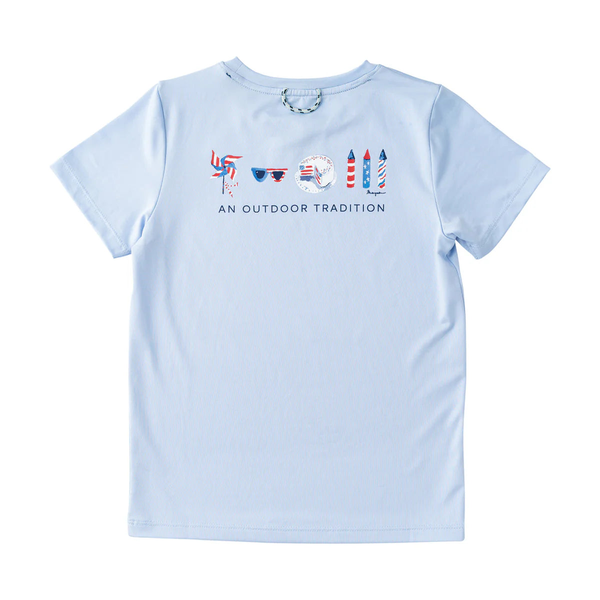 Prodoh Pro Performance Tee with Fourth of July Windsurfer graphic, short sleeve