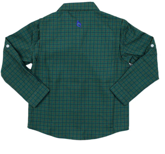 Men’s- Tattersall LS Shirt-Blue Quail