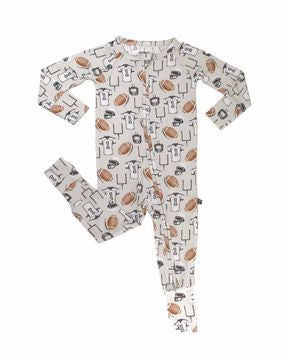 Brady Poppy convertible romper-footie in bamboo by Lev Baby, featuring dual zippers