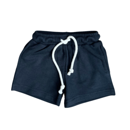 Black Boy's Everyday Shorts in soft bamboo terry with relaxed fit by Baby Sprouts