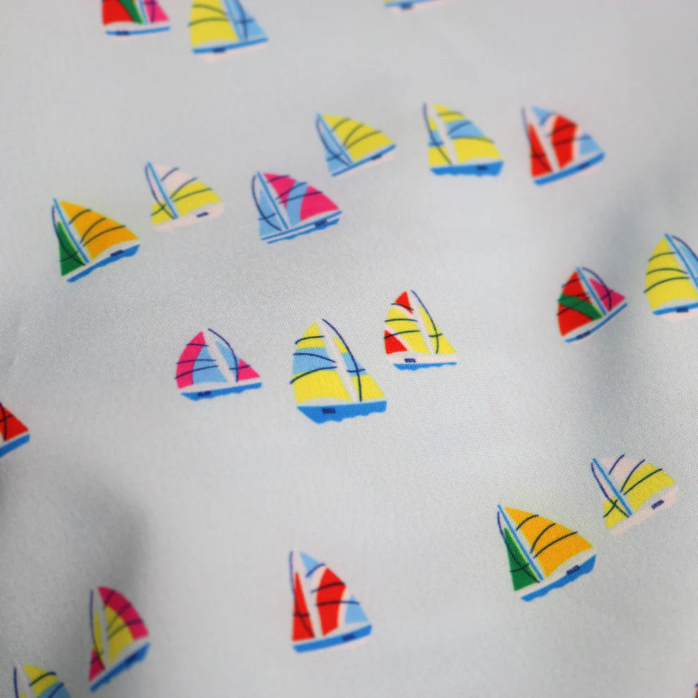 Boat Race SS Shirt-Blue Quail