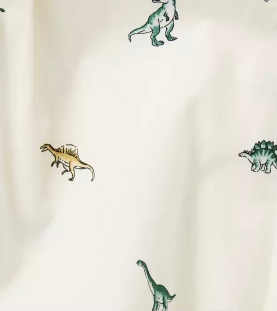 LS COLLAR DINO BODYSUIT-IVORY DINO
