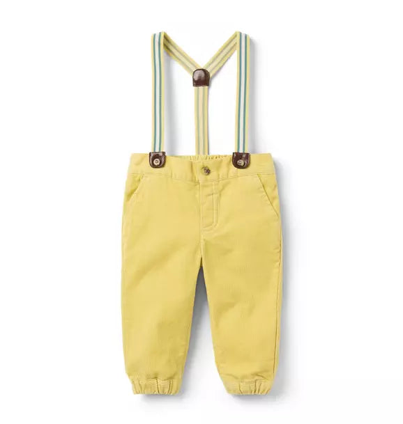 SUSPENDER CORDUROY PANT-YELLOW