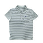 Banks short-sleeve polo in light blue stripe by Saltwater Boys