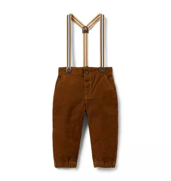 SUSPENDER CORDUROYPANT-BROWN