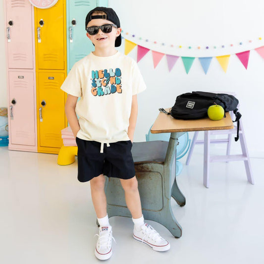 Hello First Grade! SS T-shirt, Natural-Sweet Wink