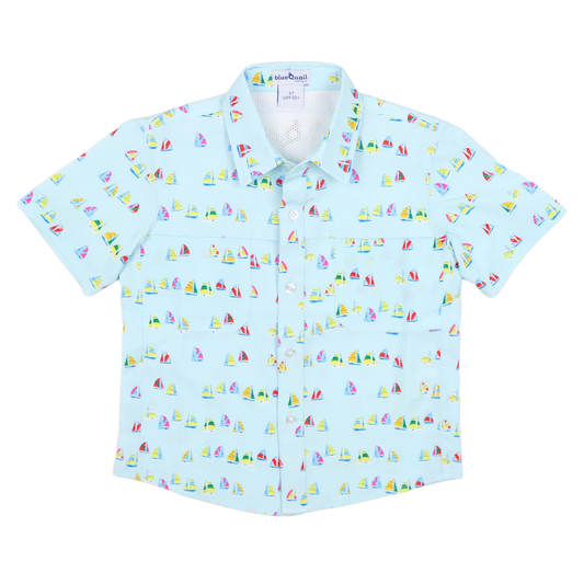 Boat Race SS Shirt-Blue Quail
