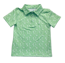 Load image into Gallery viewer, Miles Polo-Light Green w/golfers