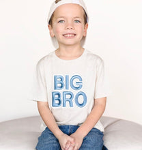 Load image into Gallery viewer, Big Bro Embroidered Blue Patch Short Sleeve T-Shirt - Heather