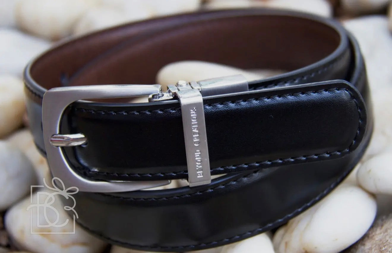 Reversible Lether Belt, Black/Brown-Beyond Creations