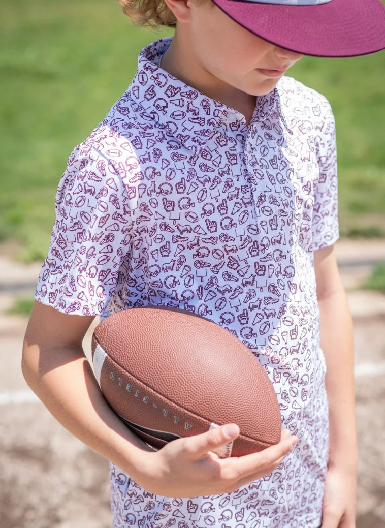 Kickoff Maroon Polo SS Shirt
